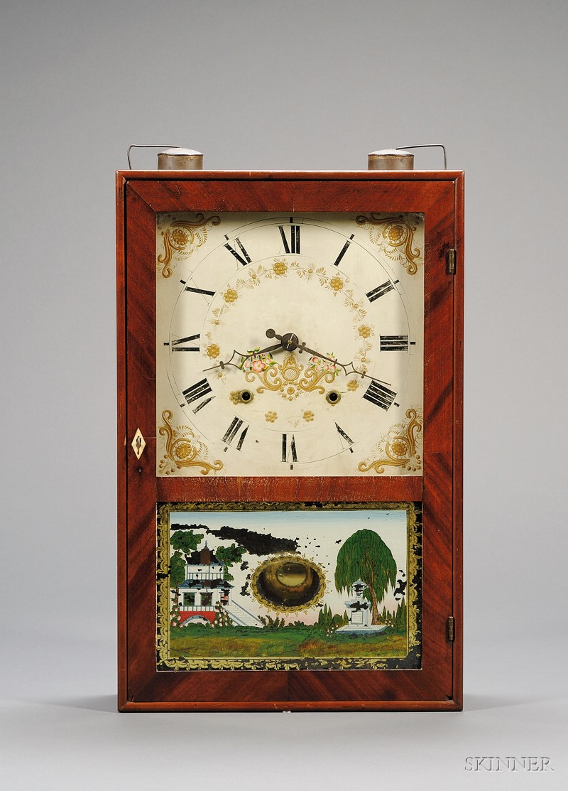 Appraisal: Cherry and Mahogany Box Clock by Eli Terry and Sons