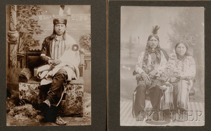 Appraisal: Two Photographs of Osage Indians the first of Black Bird