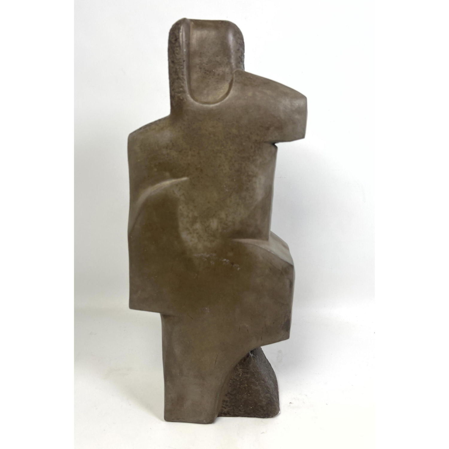 Appraisal: Large Resin Composition Modernist Sculpture Cubist form Textured Finish Dimensions