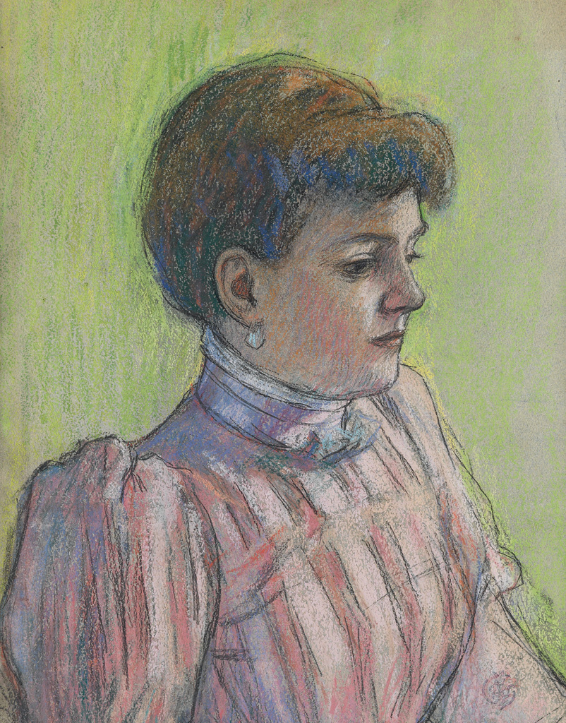 Appraisal: CLAUDE- MILE SCHUFFENECKER Portrait de Madame Rochefoucauld Color pastels on