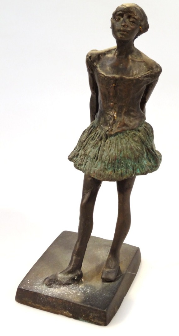 Appraisal: A thC metal figure of a ballerina the standing figure