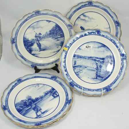 Appraisal: Royal Doulton set of Blue White Golfing Plates in various