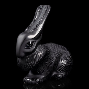 Appraisal: A Lalique Cesar Rabbit Sculpture Second Half th Century of