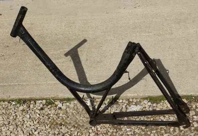 Appraisal: A BLACK PAINTED LADIES BICYCLE FRAME of bolted construction together