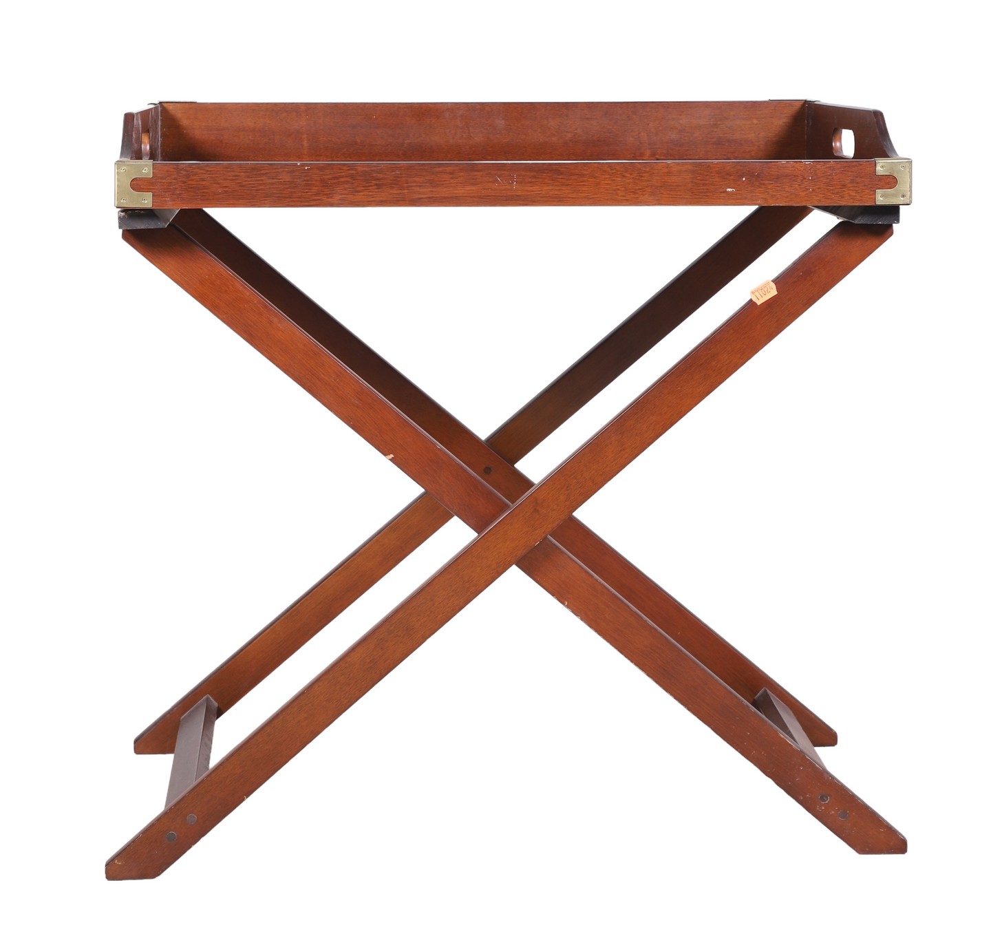 Appraisal: Bombay Co butlers stand mahogany tray on folding mahogany stand