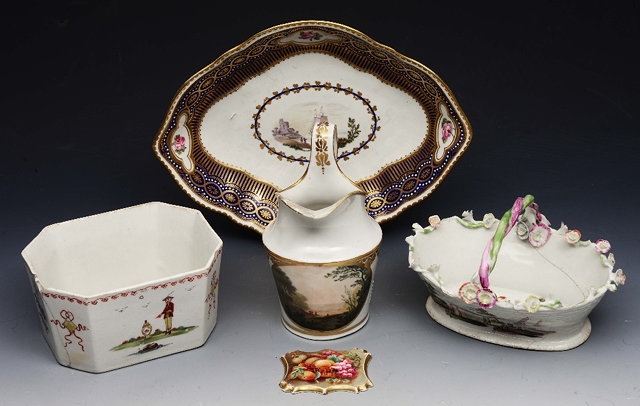 Appraisal: A COLLECTION OF DERBY PORCELAIN EXAMPLES TO INCLUDE a butter