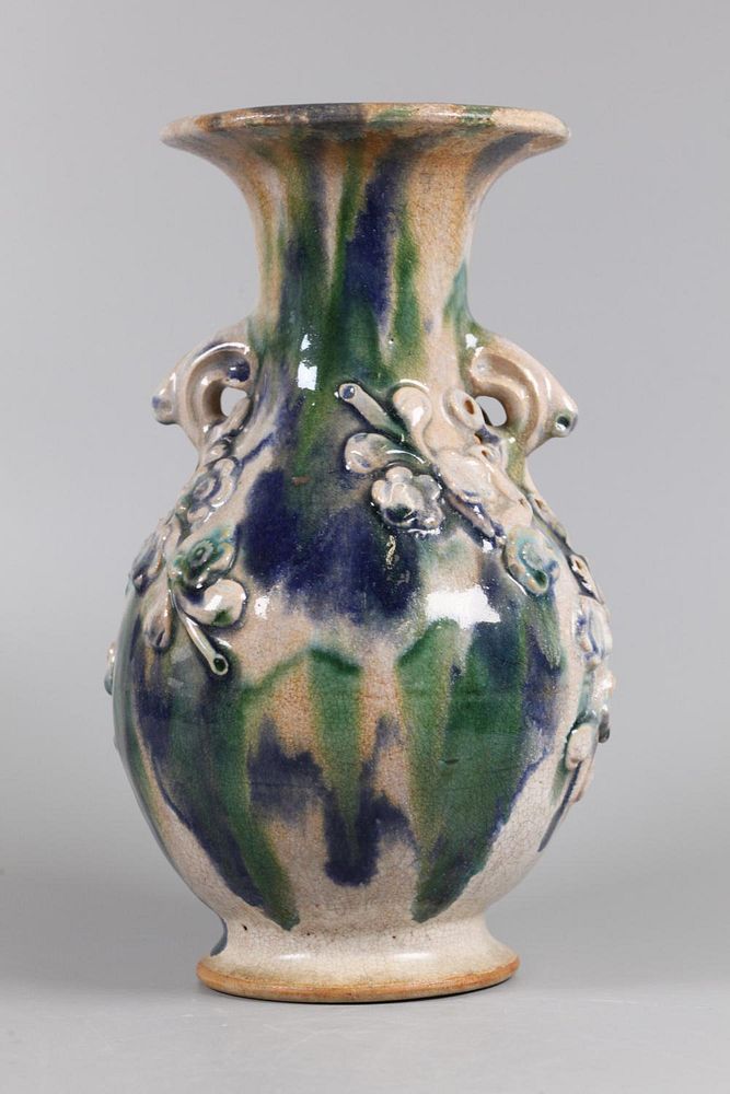 Appraisal: Chinese sancai glazed vase possibly th c in H Notice