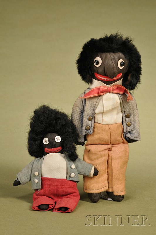 Appraisal: Two Handmade Cloth Golliwogs England early th century with original