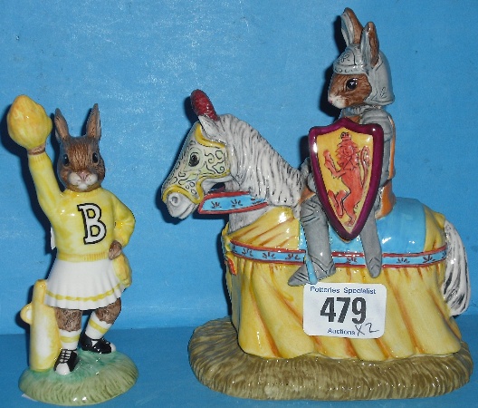 Appraisal: Royal Doulton Bunnykins Figures Cheerleader DB yellow and Sir Lancelot