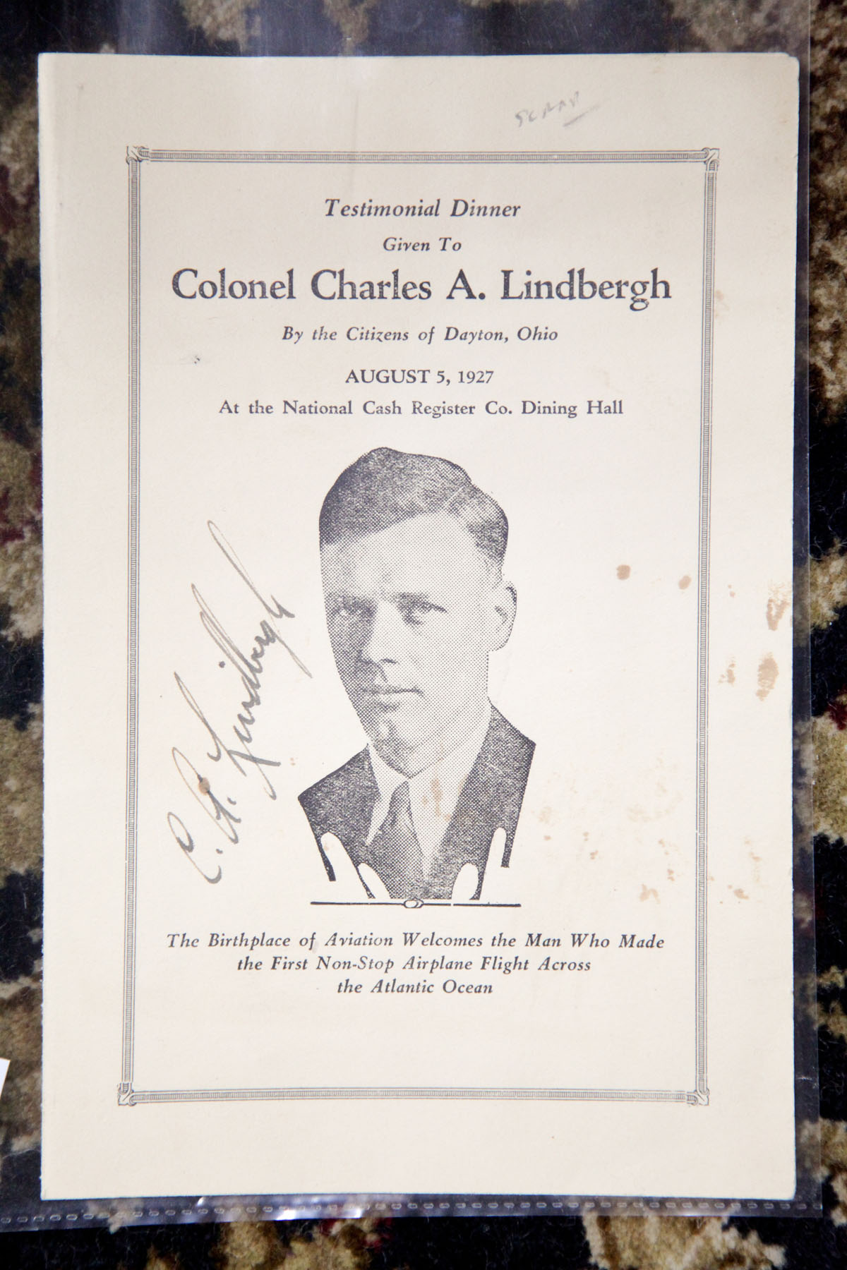 Appraisal: PROGRAM WITH CHARLES LINDBERGH AUTOGRAPH American second quarter th century