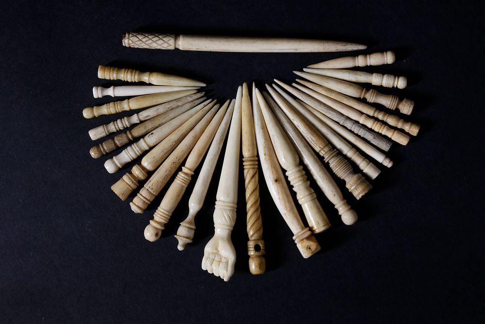 Appraisal: Collection of Turned Whale Ivory and Whalebone Bodkins th Century