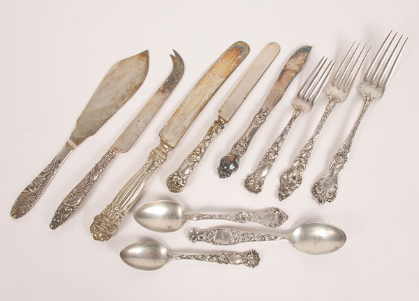 Appraisal: Lot of eleven pieces of sterling silver flatware including knives