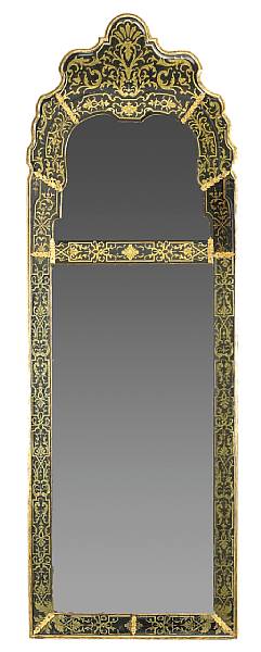 Appraisal: A Queen Anne walnut and verre eglomis pier mirror early