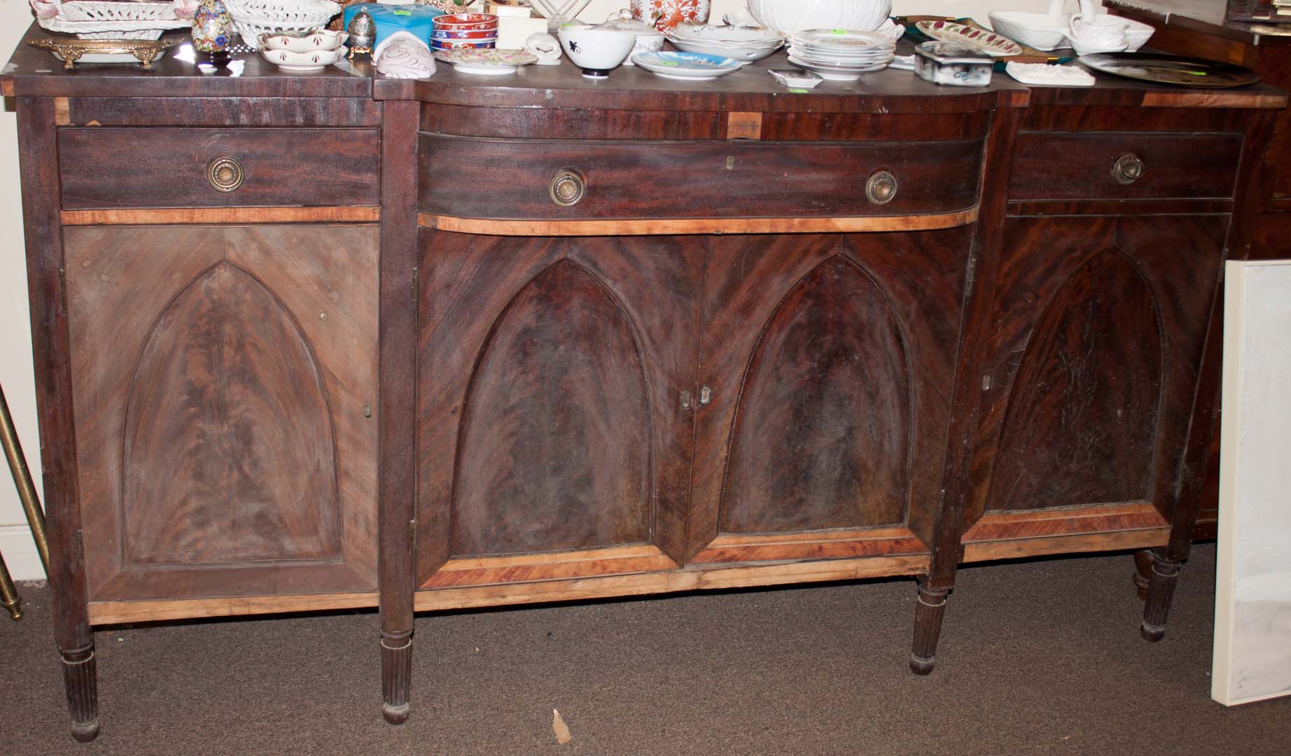 Appraisal: Empire mahogany sideboard as is