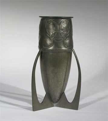 Appraisal: A Liberty Co English Pewter vase designed by Archibald Knox