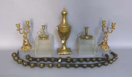 Appraisal: Misc brass items th c to include sets of sleigh