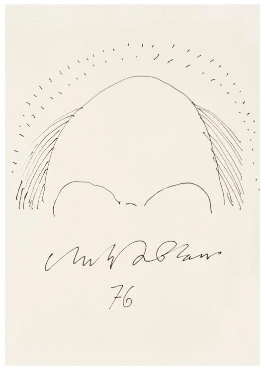 Appraisal: Milton GLASER American b Self-portrait ink on paper x inches