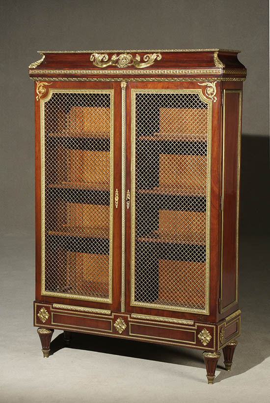 Appraisal: Louis XVI Style Ormolu Mounted Mahogany Biblioth que Early th