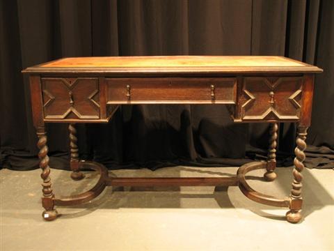 Appraisal: WILLIAM AND MARY DESK The rectangular top over three drawers