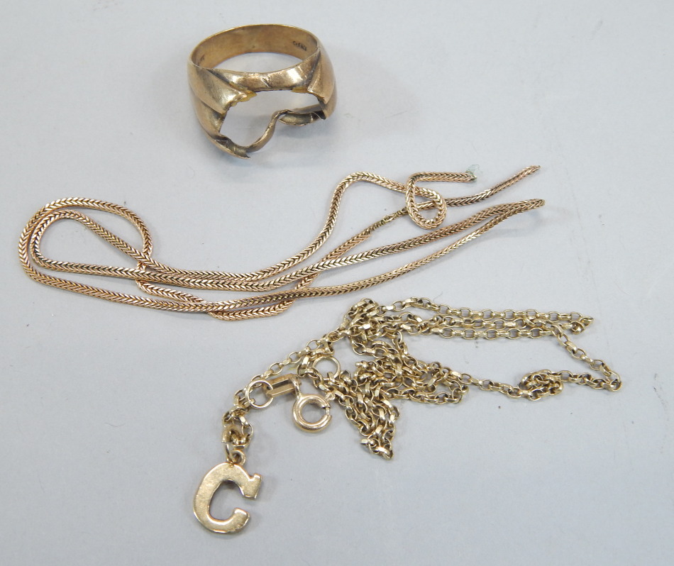 Appraisal: Various ct gold jewellery to include G pendant and chain