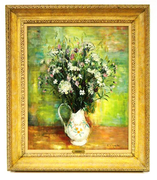 Appraisal: Andr Vignoles French b Fleurs de Carottes Sauvages oil on