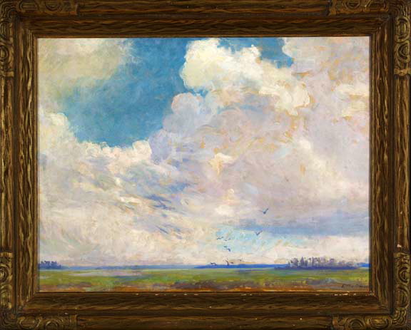 Appraisal: Hattie Saussy American Georgia - Clouds Over Marshes oil on