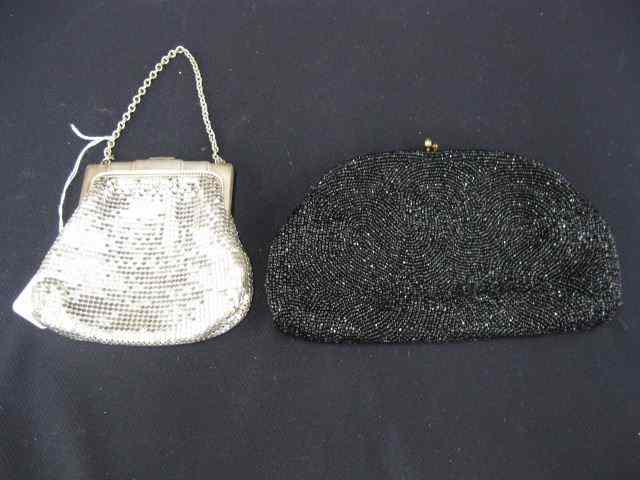 Appraisal: Antique Purses Whiting Davismesh and a black beaded clutch