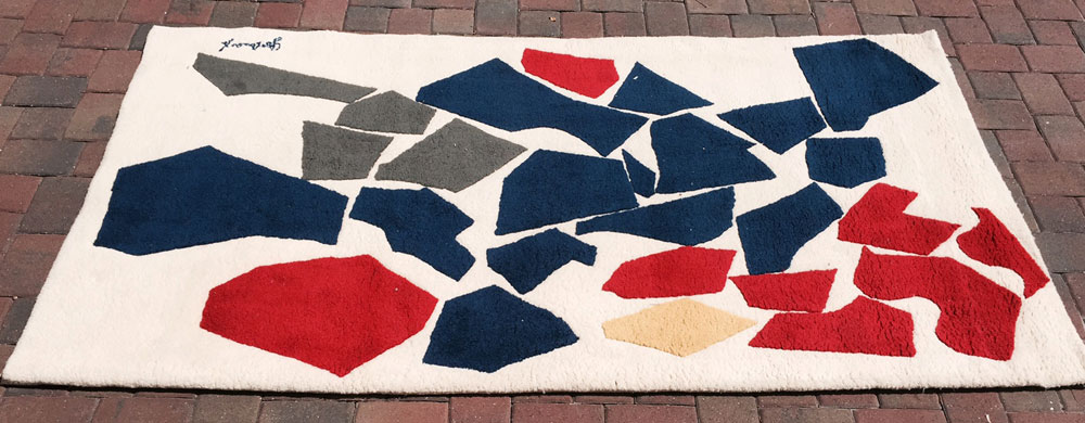 Appraisal: - Mid C Wool Rug Mid century rug wool signed