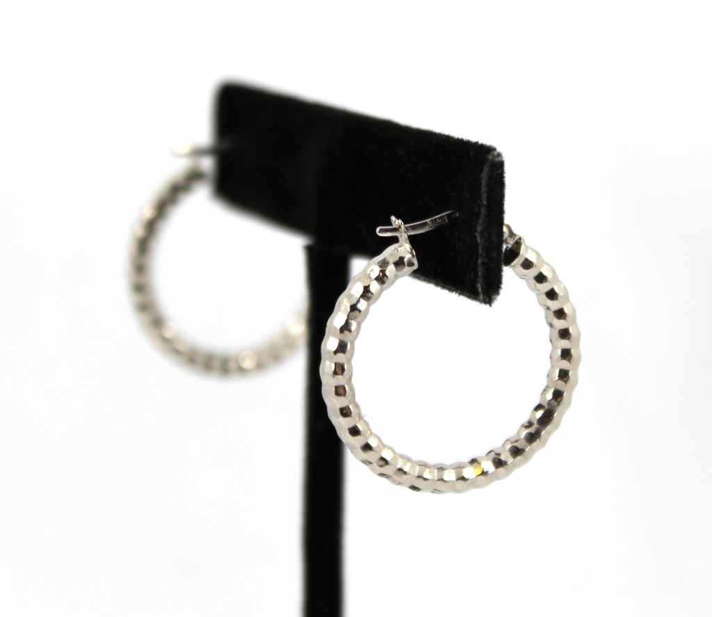 Appraisal: MODERN K GOLD HOLLOW HOOP EARRINGS Pair of modern K