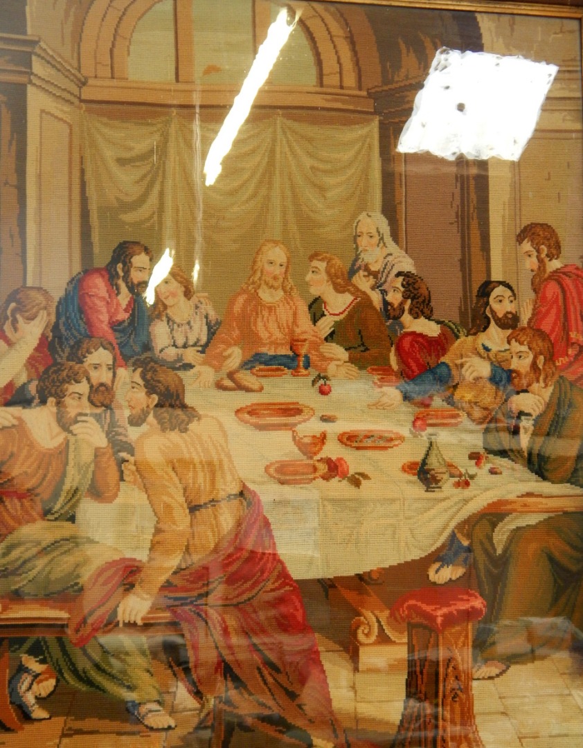 Appraisal: A Victorian wool work picture of The Last Supper framed