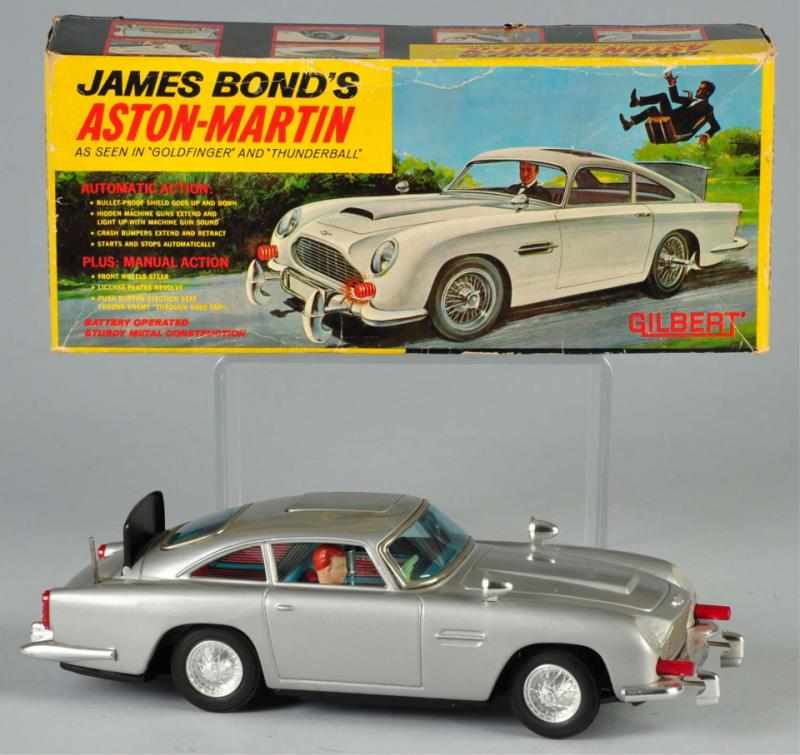 Appraisal: Tin James Bond's Aston-Martin Car Battery-Op Toy Description Japanese Working