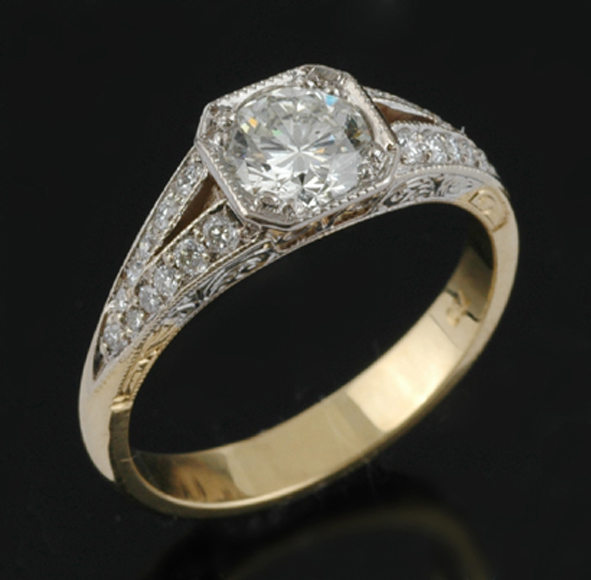 Appraisal: A diamond solitaire ring The round brilliant cut diamond of