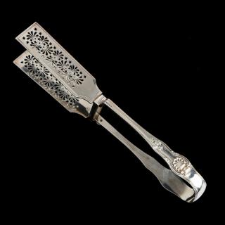 Appraisal: Pair of Georgian Silver Asparagus Tongs London King's pattern with