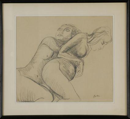 Appraisal: Jacob Epstein - Two Female Nudes Pencil on paper signed