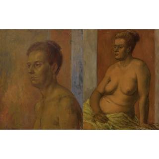 Appraisal: William Schock - Two Studies of Women Oil on masonite