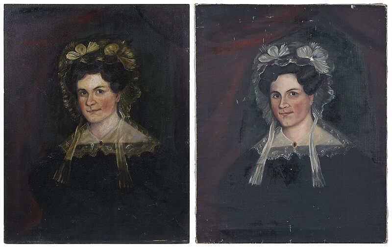 Appraisal: American School late th early th century Two Portraits of