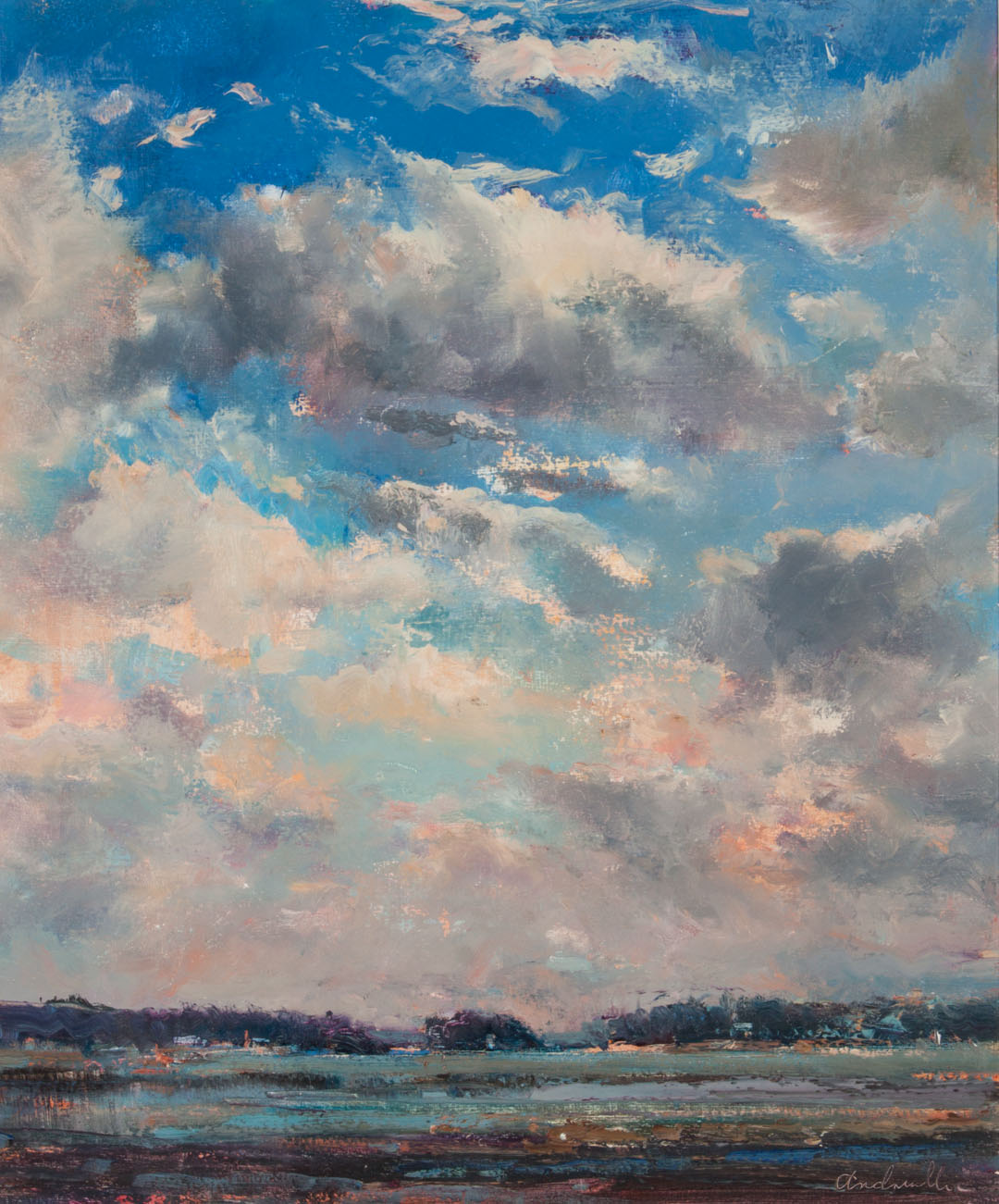 Appraisal: Robert Andriulli Casco Bay Rising Cloud oil American b Oil