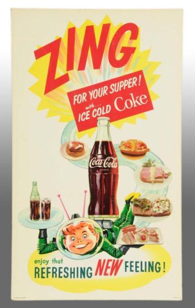 Appraisal: Cardboard Coca-Cola Easel-Back Sign Description s Only light wear a