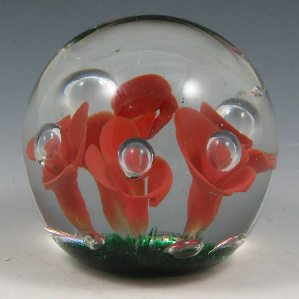 Appraisal: St Clair Joe Floriform Paperweight Joe St Clair floriform paperweight