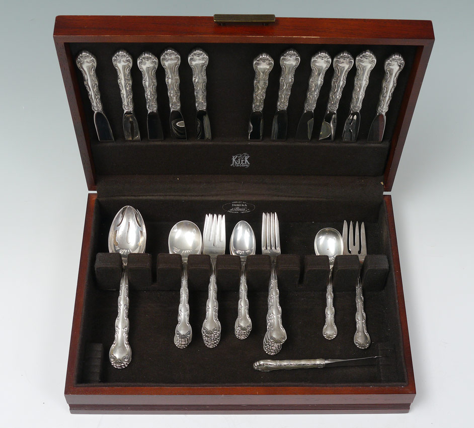 Appraisal: ALVIN FRENCH SCROLL STERLING FLATWARE Service for approx pieces in