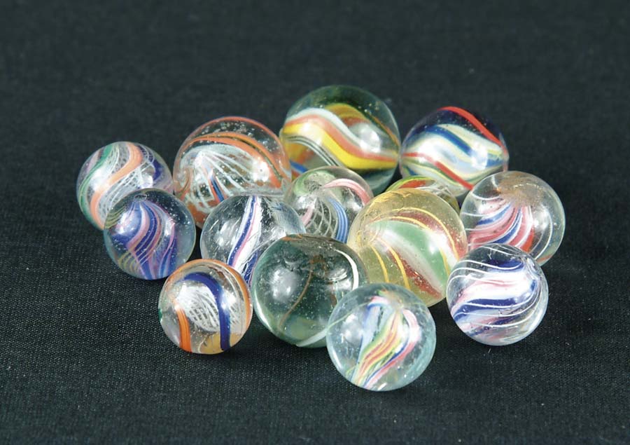 Appraisal: LOT OF HAND-MADE SWIRLS This lot of hand-made swirl marbles