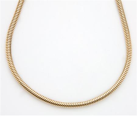 Appraisal: Gold Snake Chain Necklace Estimate -