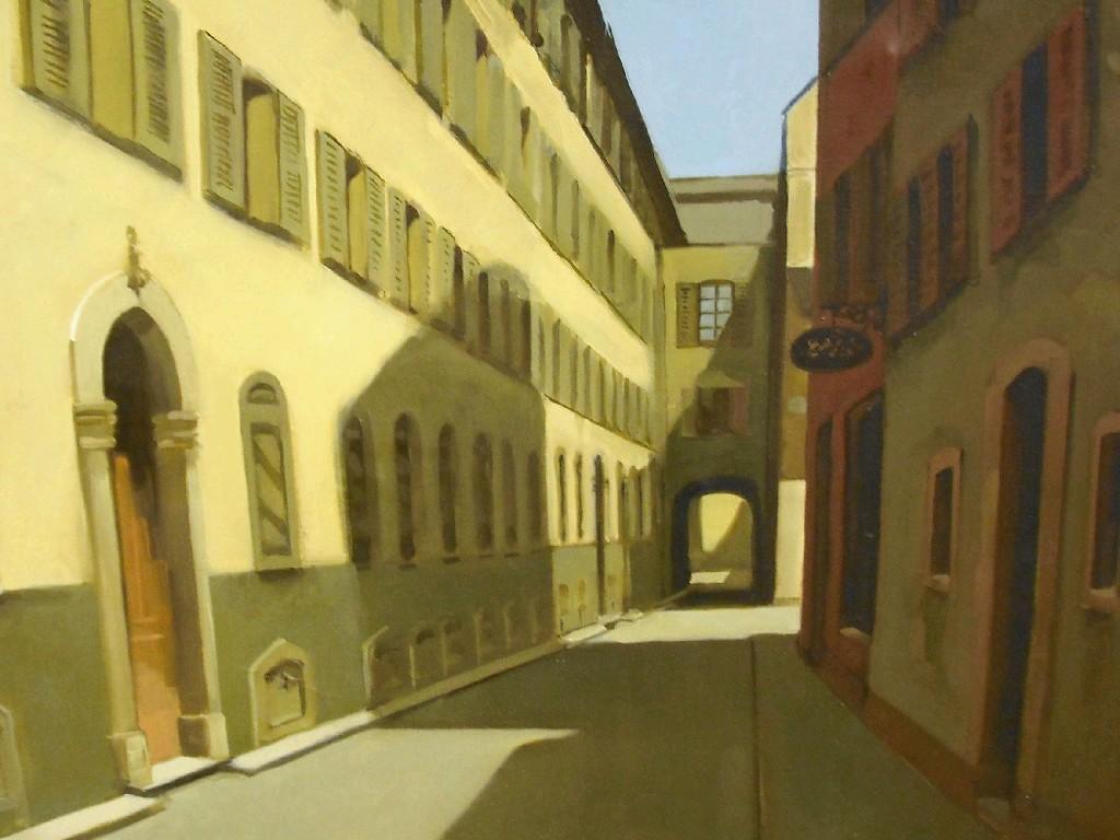 Appraisal: By Richard Ewen b - Continental back street scene signed