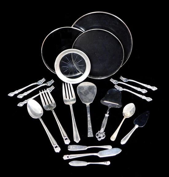 Appraisal: SILVER Danish server seafood forks and other servingware thirteen pieces