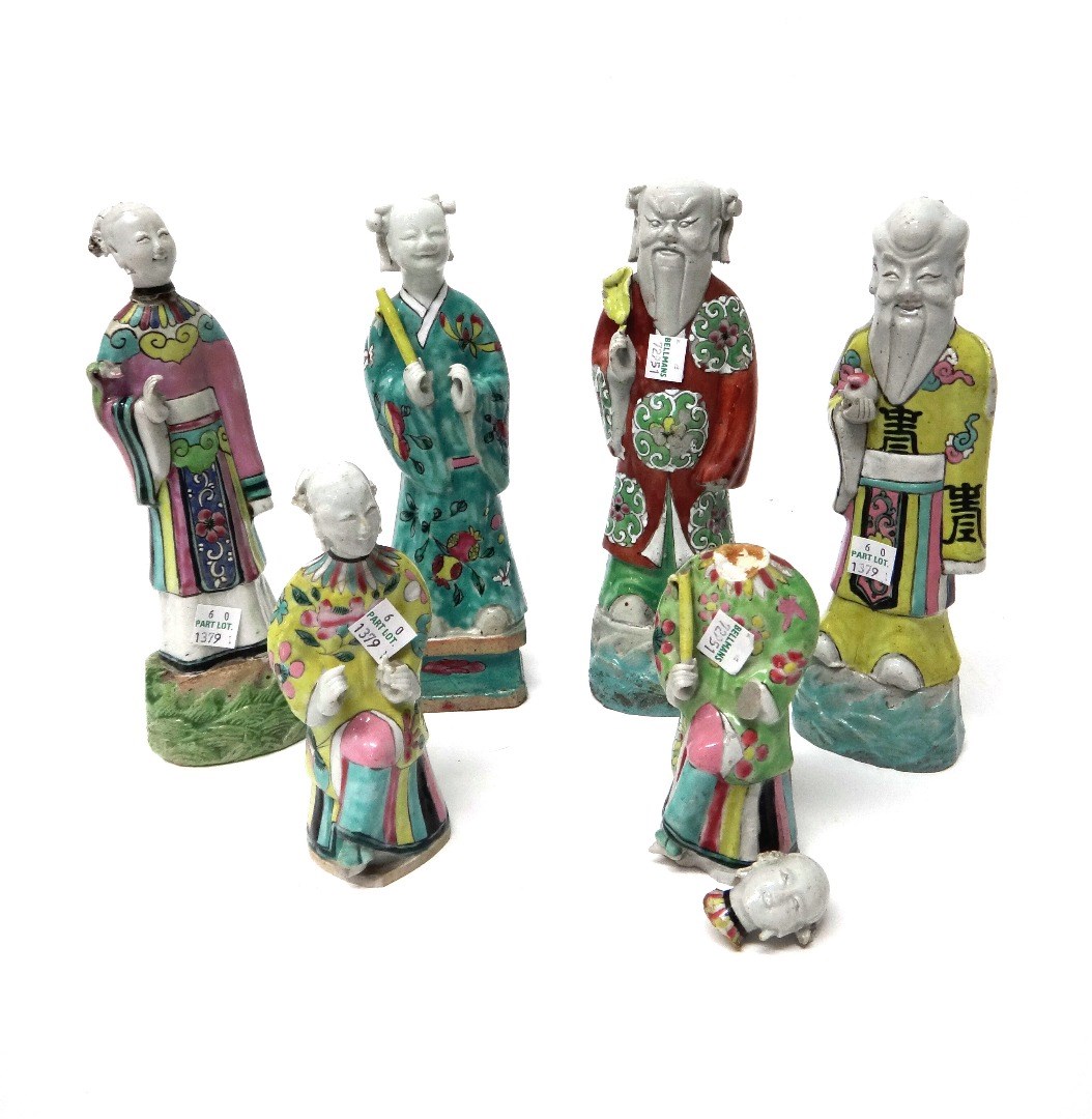 Appraisal: A group of four Chinese famille rose figures of standing