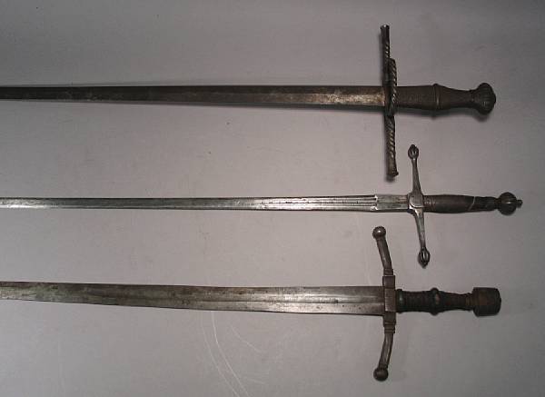 Appraisal: A lot of three swords in late medieval renaissance style