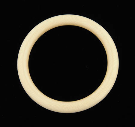 Appraisal: IVORY BANGLE BRACELET Solid round ivory bracelet - dia CONDITION