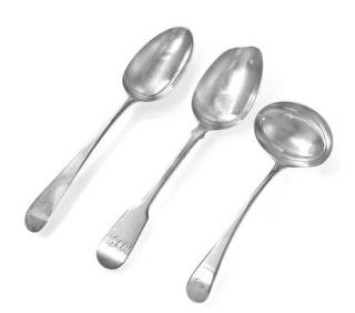 Appraisal: Three George III Silver Spoons Hester Bateman London and others