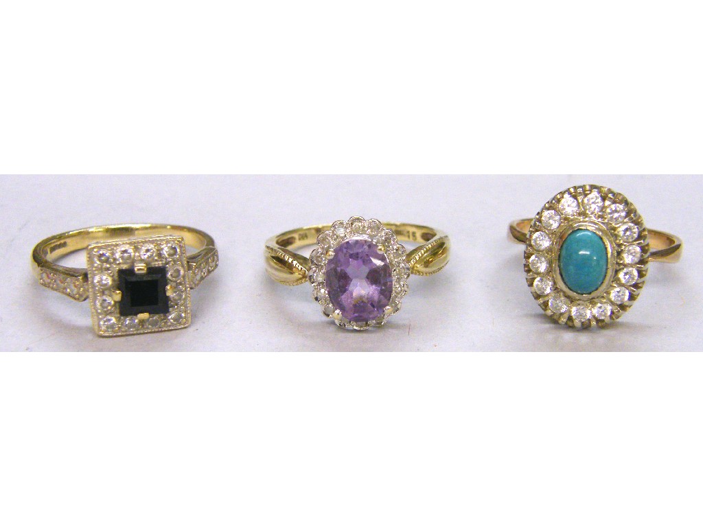 Appraisal: Three ct dress cluster rings