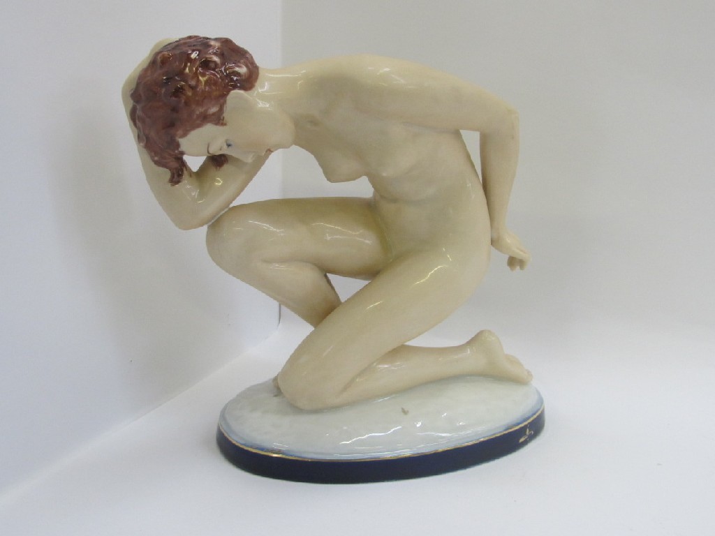 Appraisal: Royal Dux figure of a naked female kneeling